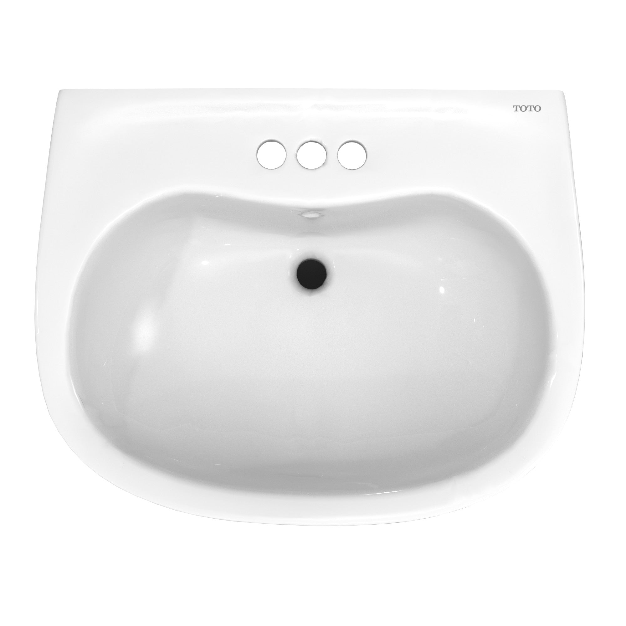 Toto LPT242.4G#01 Prominence Oval Basin Pedestal Bathroom Sink with CEFIONTECT for 4 Inch Center Faucets Cotton White