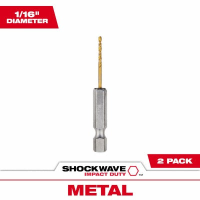MILWAUKEE Milwaukee 48-89-4601 Titanium Shockwave Drill Bit 1/16 in 5pk