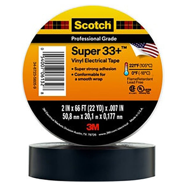 3M 3M 7000058137 Scotch Super 33+ Vinyl Electrical Tape 2 in x 66 ft (24 Rolls/Case)