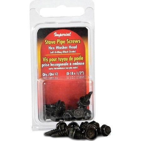 IMPERIAL Imperial KK0170-B Stove Pipe Screw 0.5 inch (Case of 12 packs, 2 per pack)
