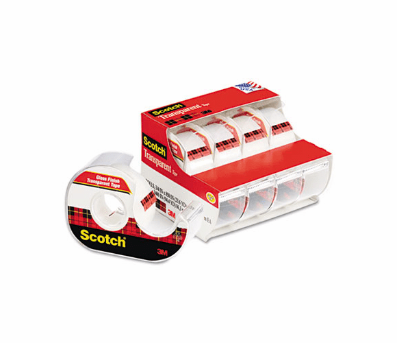 3M 3M MMM4184 Scotch Transparent Tape 0.75 in x 70.83 ft (4 Pack)
