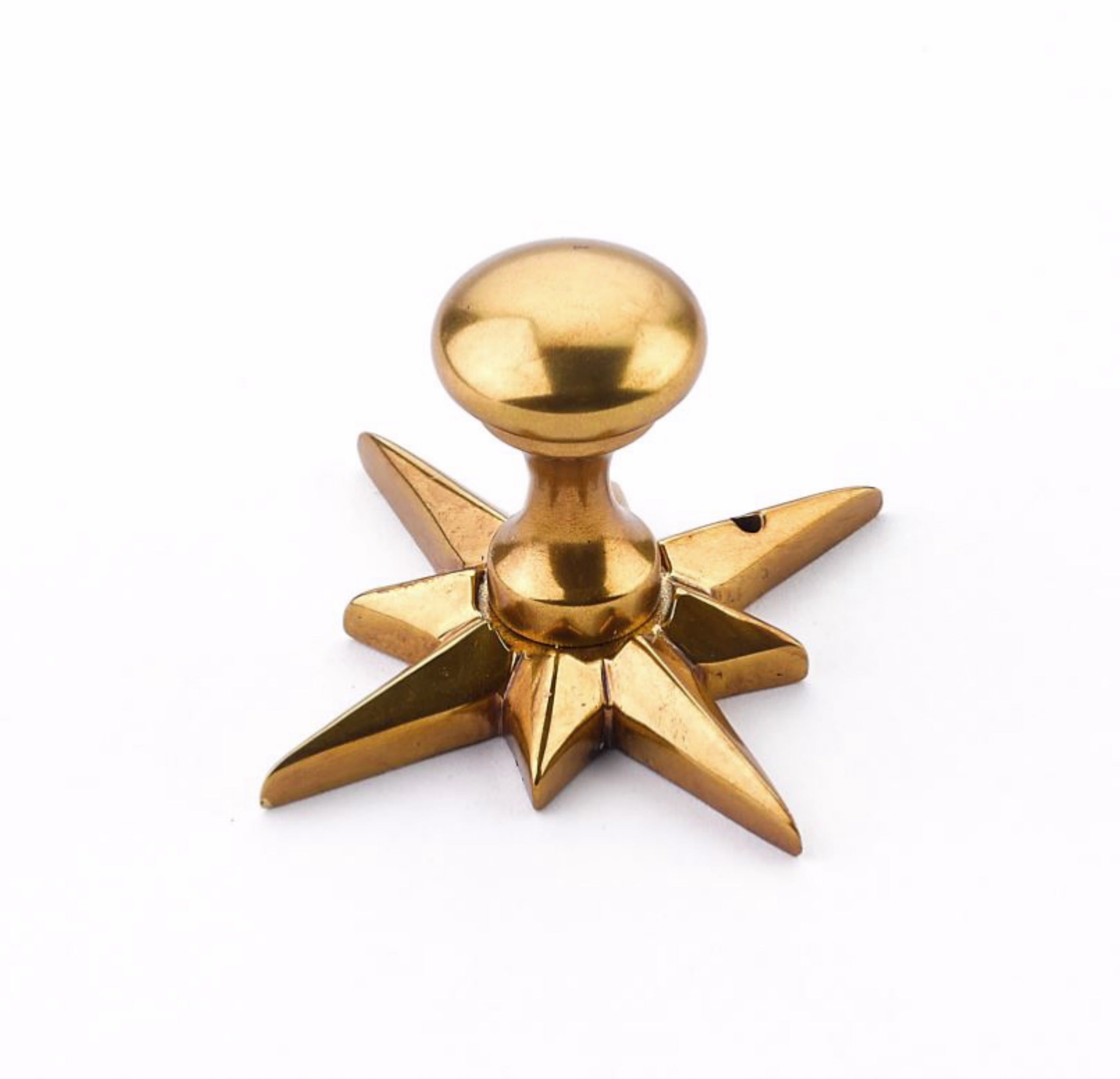 SCHAUB Schaub 982-PAR Round Cabinet Knob Star Backplate Paris Brass