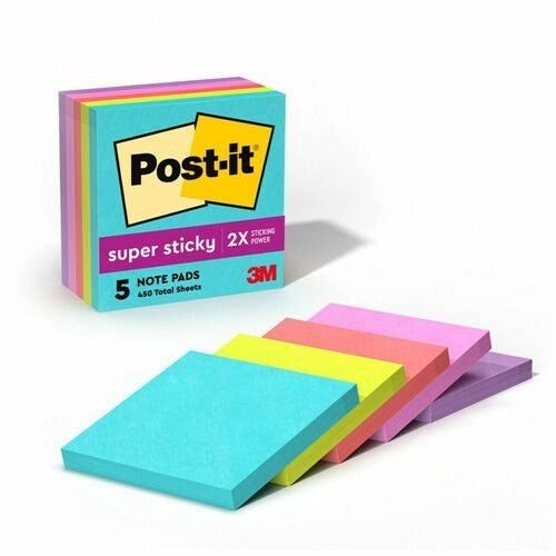3M 3M MMM6545SSMIA Post-it Super Sticky Notes Miami 5-pack