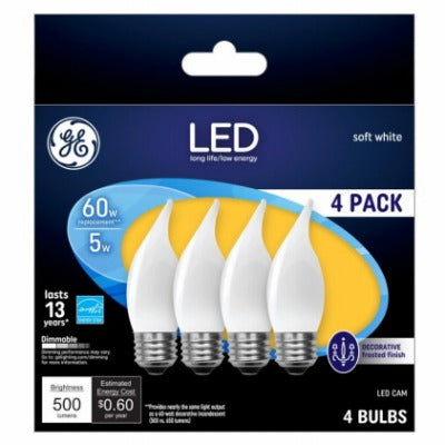 GE G E Lighting 93129351 Led Candle Bulb 5W 2700K 4 Pack