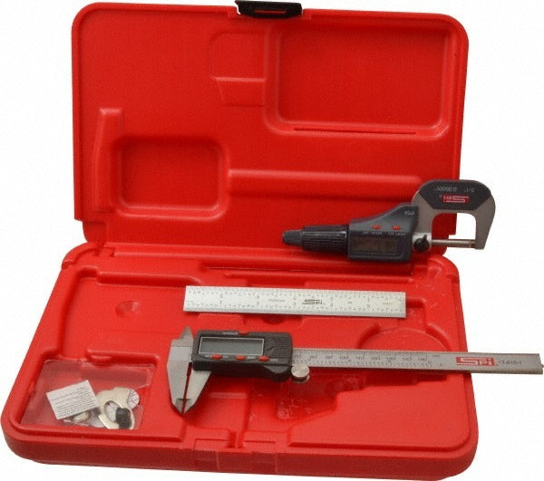 SPIROTHERM Spi 13-988-1 Machinist Caliper Micrometer Ruler Kit 3 Piece