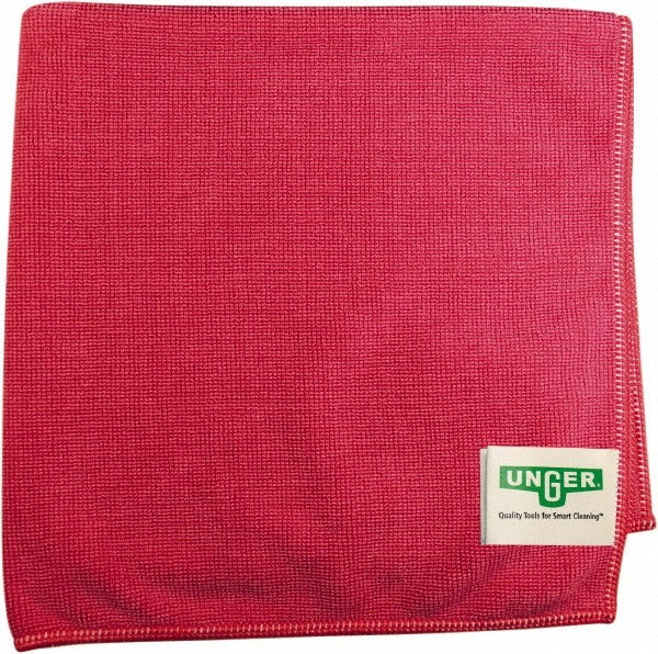 UNGER Unger MF40R Microfiber Flat Fold Shop Wipes Red 10 Pack