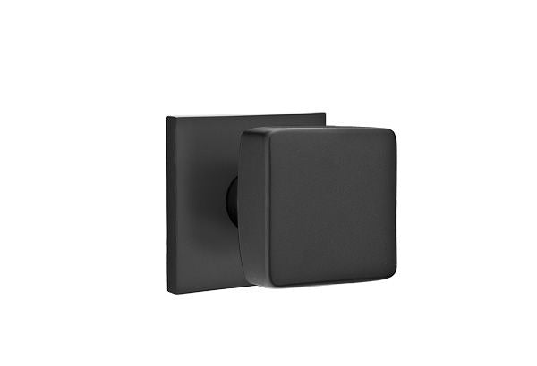 EMTEK Emtek 5110SQUUS19 Square Knob Passage Set Flat Black