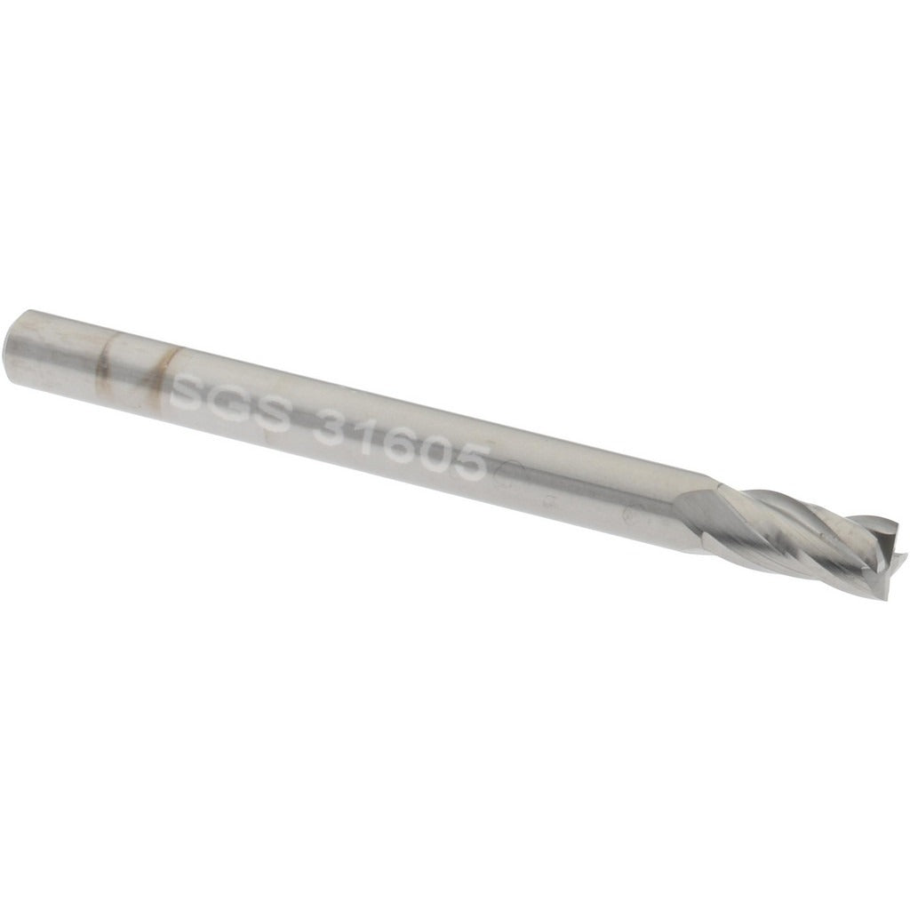 KYOCERA SGS PRECISION TOOLS Sgs 31605 Square End Mill 1/8 in 4 Flute Solid Carbide