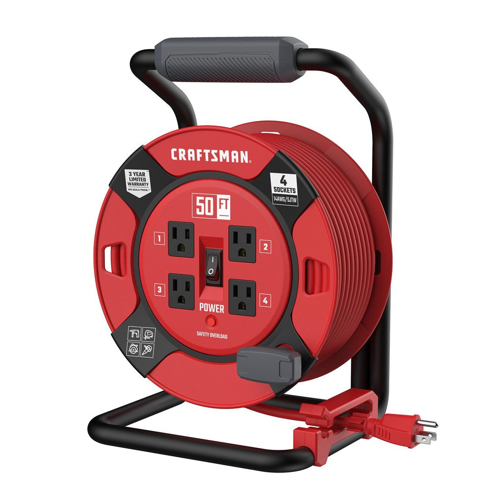 CRAFTSMAN Craftsman CMXCRPA1450 Cord Reel 50 Ft 14 Awg 4 Outlet 13A