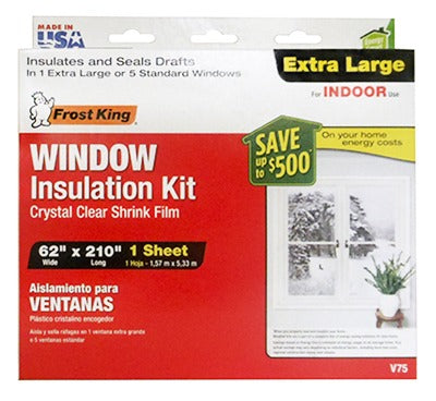 FROST KING Thermwell V75H Shrink Window Insulation Kit 62x210 in