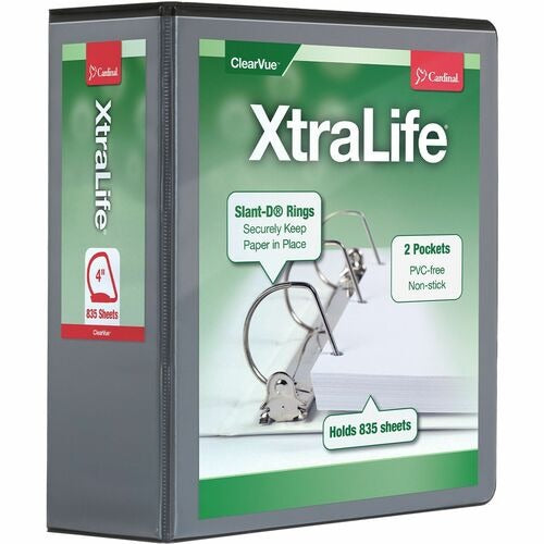 CARDINAL Cardinal CRD26341 X-life 4 Inch Black D-ring Binder