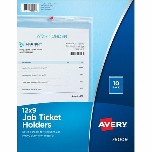 AVERY Avery AVE75009 Job Ticket Holder 9x12 Clear Vinyl 10-pack