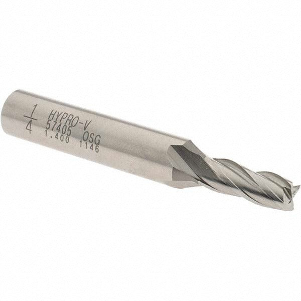 OSG Osg 5740500 Square End Mill 1/4 in 4 Flute Vanadium Hss