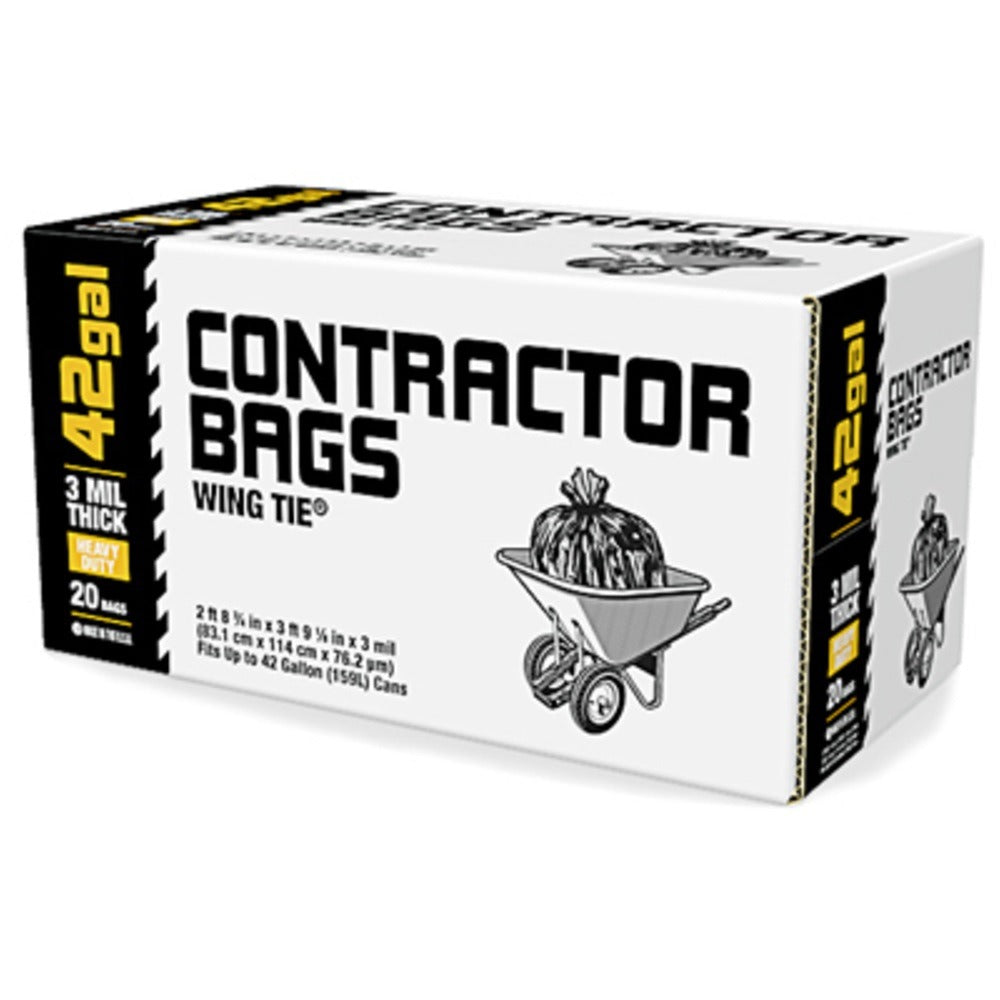 BERRY GLOBAL Berry Global 1592062 Contractor Trash Bags 42 Gallon 20 Count