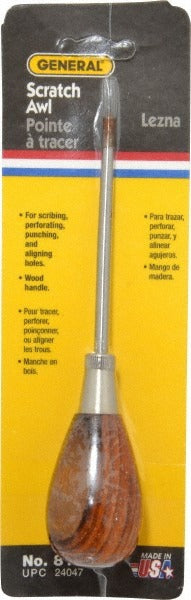 GENERAL FILTERS General 818 Scratch Awl 6.5 in Steel Shank Wood Handle