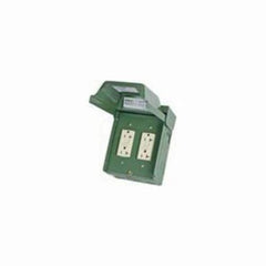 Midwest Electric U012010GRP MW 20A SURF UNMTRD (2) 20GFCI GREEN