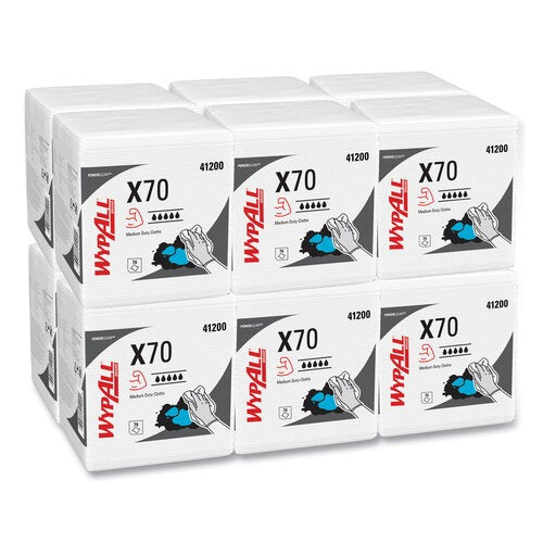 KIMBERLY-CLARK Kimberly-Clark KCC41200 WypAll PowerClean X70 medium duty cloths 12.5 x 12 12 packs/carton KCC41200