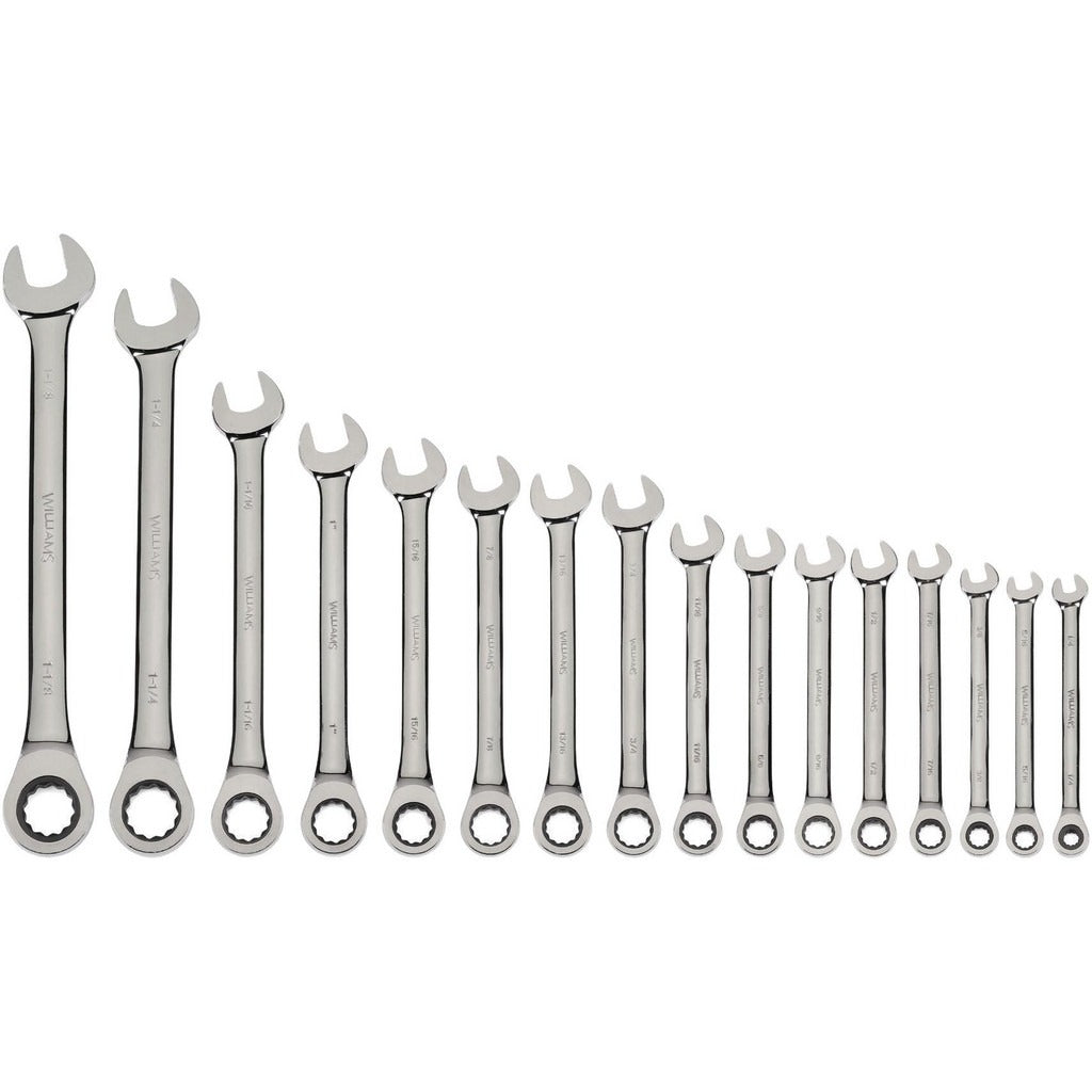 WILLIAMS COMFORT PRODUCTS Williams JHWS-1122NRC Combo Wrench Set 16-pc 1/4-1-1/4 in