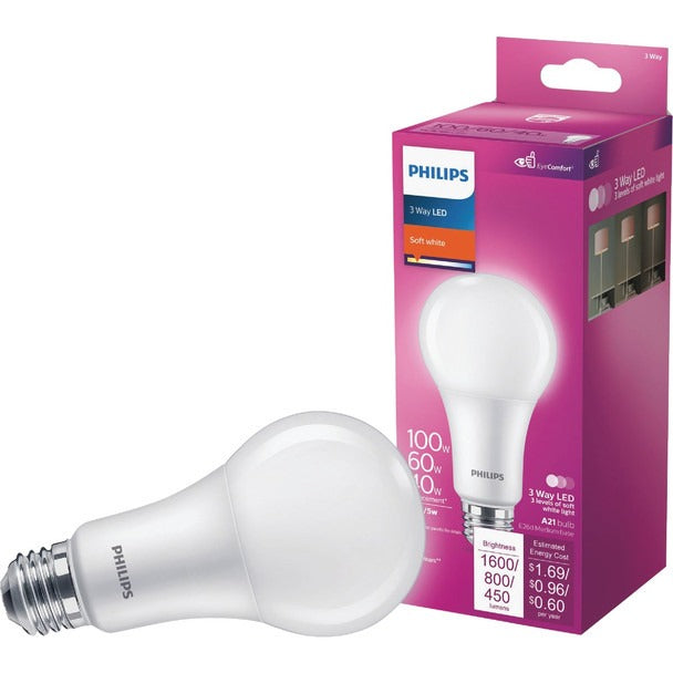 PHILIPS Philips 571513 A21 3-Way LED Bulb 40/60/100W (A21 E26) 564503