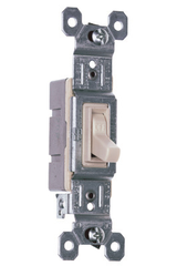 Pass & Seymour 660LAG Toggle Switch, Self-Grounding Type, 1 Pole, 120 VAC, Light Almond