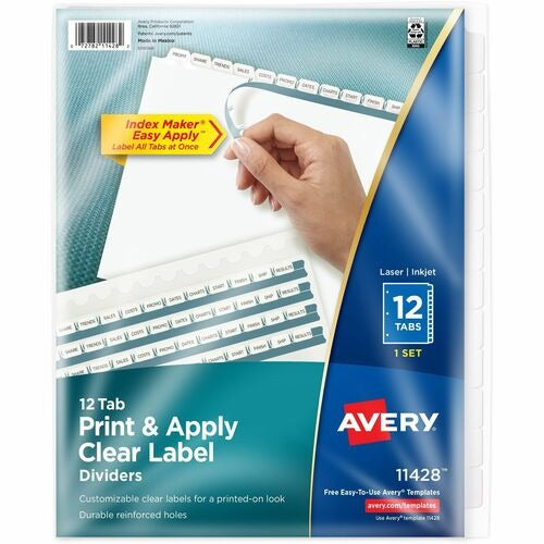 AVERY Avery AVE11428 12-tab Index Maker Dividers Set of 12