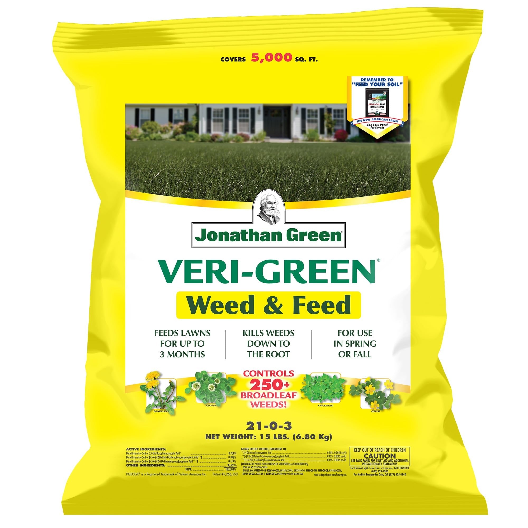 JONATHAN GREEN Jonathan Green 16002 Veri-Green Weed and Feed Lawn Fertilizer (15 lb / 5,000 sq ft)