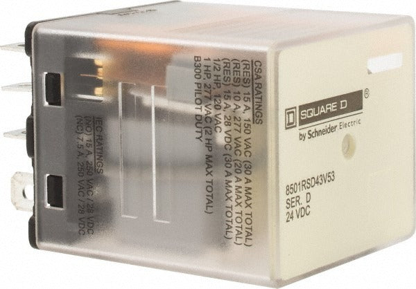 SCHNEIDER ELECTRIC Square D 8501RSD43V53 General Purpose Relay 3PDT 24 Vdc
