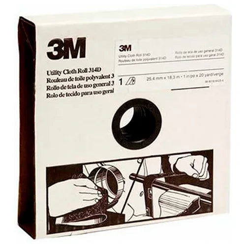 3M 3M 7000118508 Utility Cloth Roll 314D 1 in x 50 yd P240 J-weight Pack 5