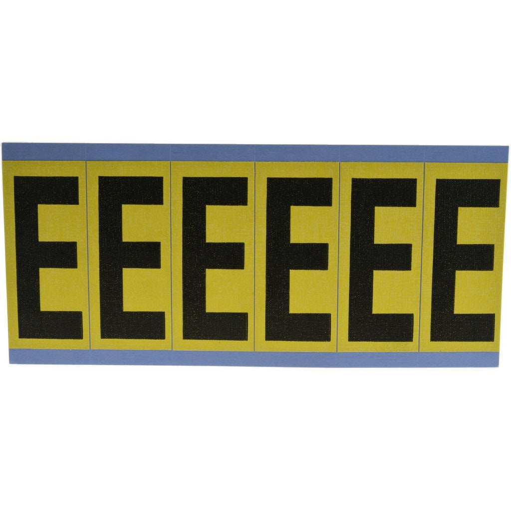 STRANCO Stranco SB6-E Letter E Label Yellow Vinyl Rectangle