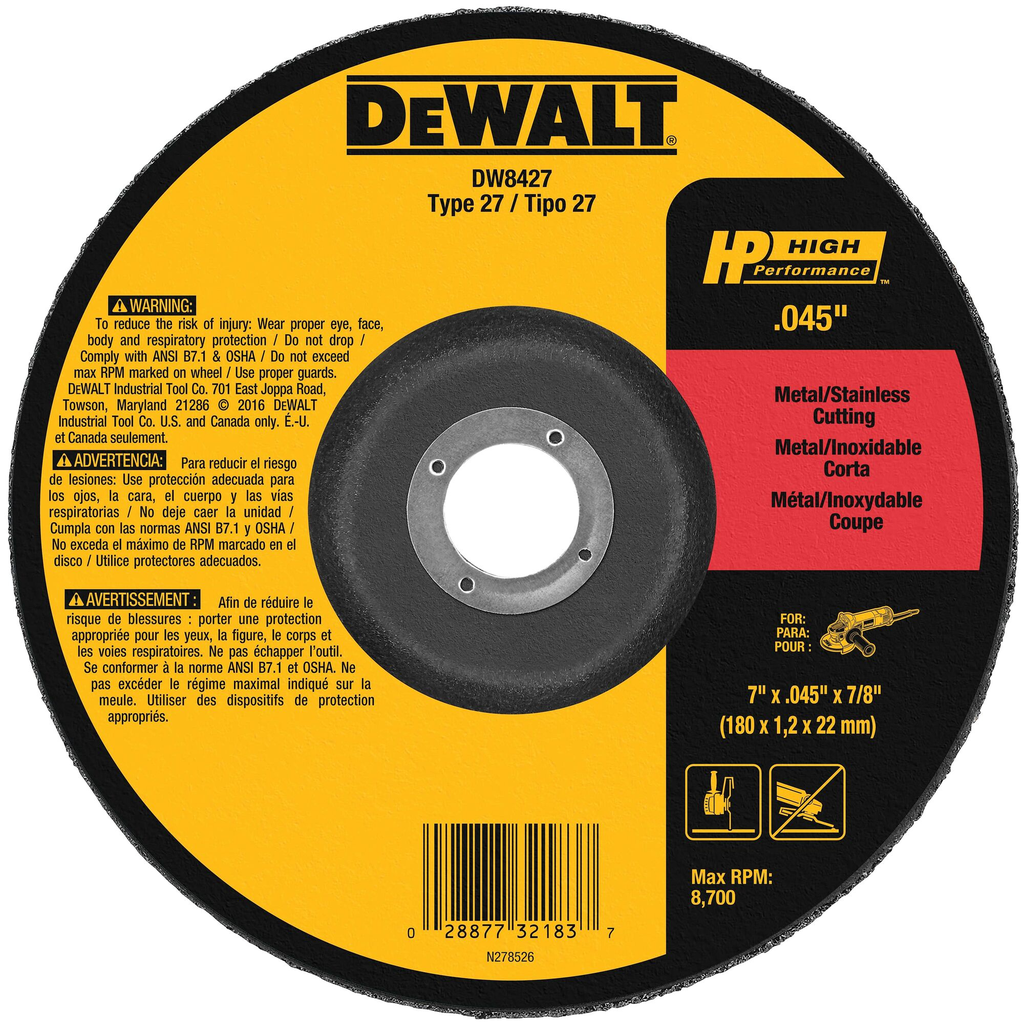 DeWalt DW8427 B&D DW8427 7 X 0.045 X 7/8IN METAL Replacement MPN