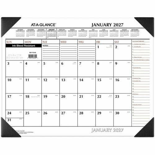 AT-A-GLANCE At-a-glance AAGSK117000 Desk Pad Calendar 12 Month