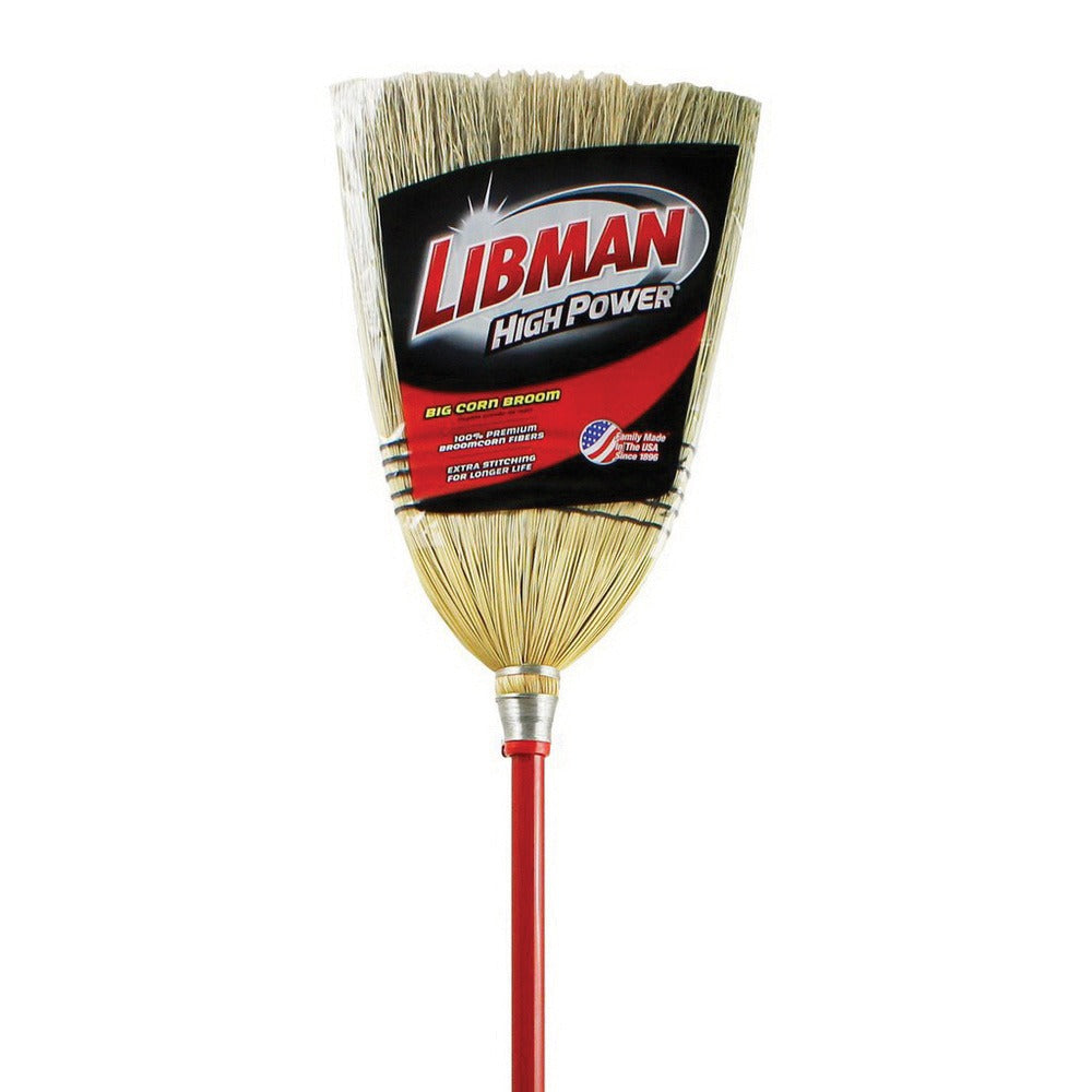 LIBMAN Libman 502 Janitor Corn Broom 57 In Handle 14 In Sweep
