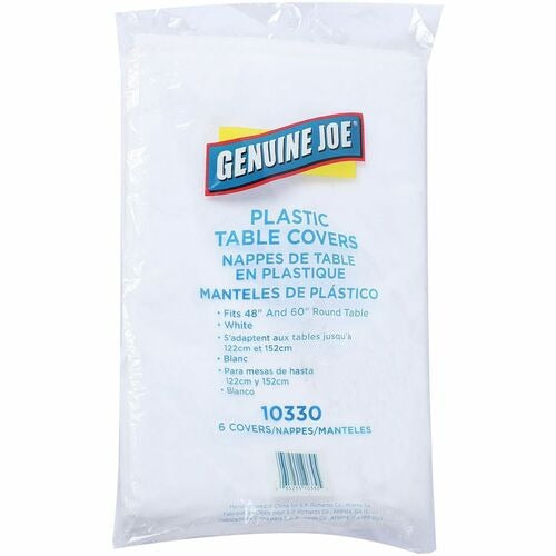 GENUINE JOE Genuine Joe GJO10330 Round Plastic Table Cover 84in 6-pack
