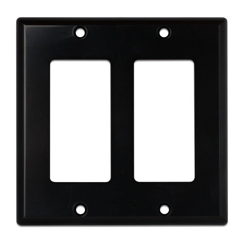 WIREPATH Wirepath DECOR-2-BK Dual Gang Wall Plate Black