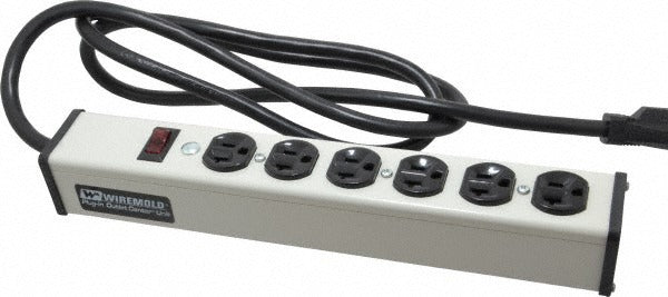 WIREMOLD Wiremold ULB620-6 Power Outlet Strip 20A 120V 6 Outlets