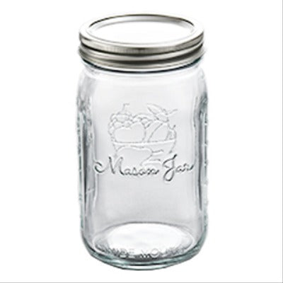HOMEPOINTE X100376 Wide Mouth Glass Canning Jar 32 Oz 12 Pack