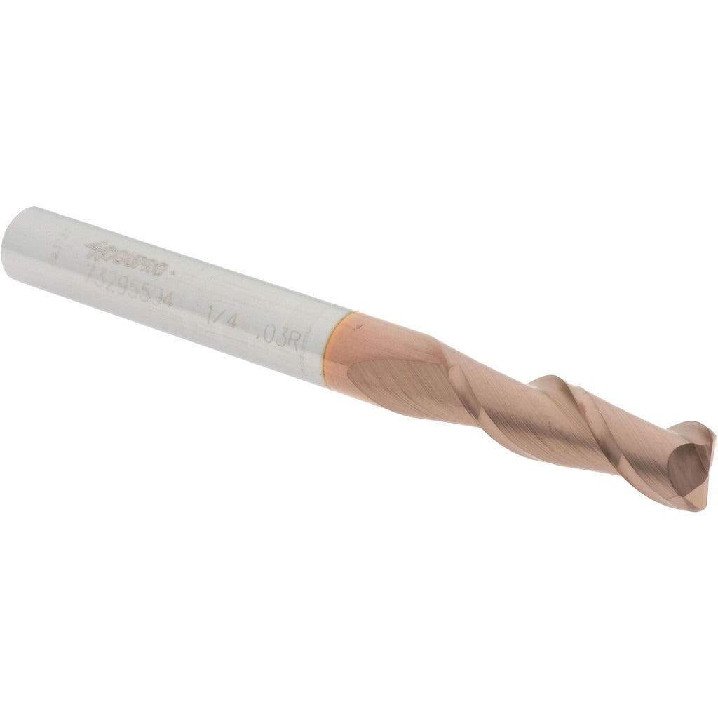 ACCUPRO Accupro 12181341 Corner Radius End Mill 1/4 in 2 Flute Ticn