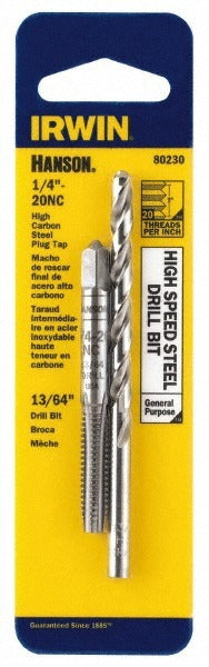 IRWIN Irwin 80230 Tap Drill Set 1/4-20 Spiral Flute 2 Piece