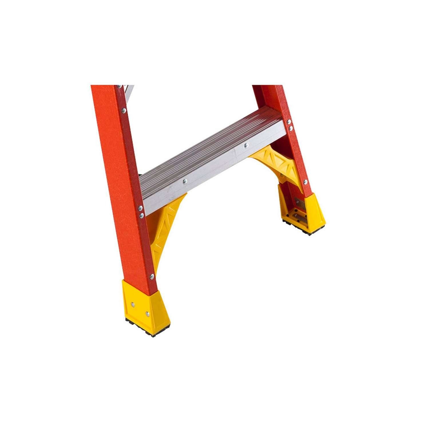 WERNER WERNER T6206 6 ft Dual Access Fiberglass Step Ladder 300 lb Capacity