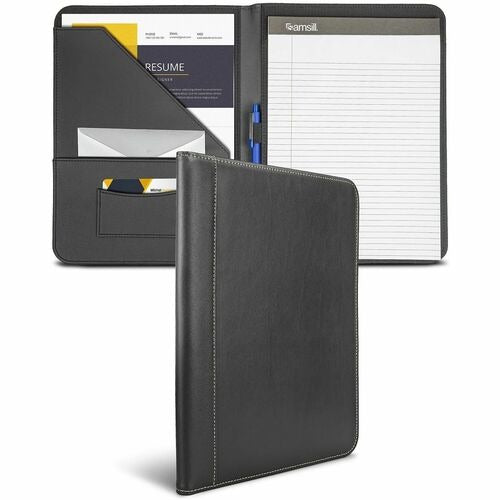 SAMSILL Samsill SAM71710 Leather Padfolio Black
