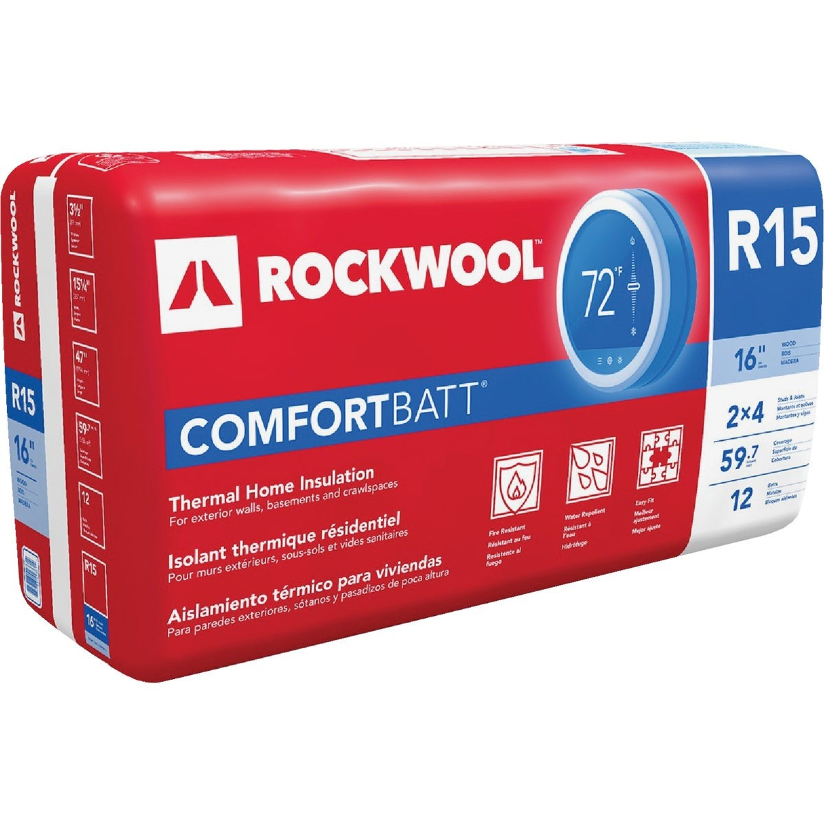 ROCKWOOL Rockwool RXCB351525 Stone Wool Batt Insulation R-15