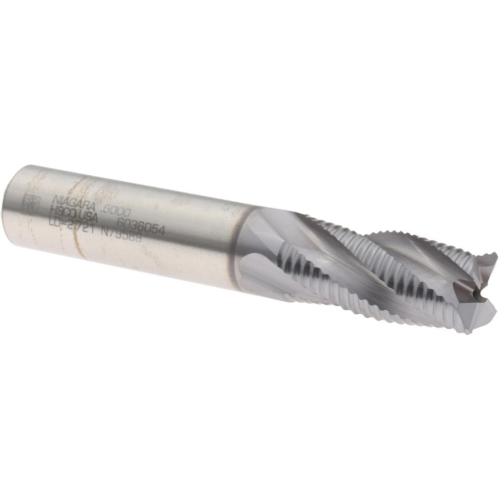 SECO TOOLS Seco 17015345 Roughing End Mill 1/2 in 4 Flute Cobalt Ticn