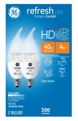 GE G E Lighting 31425 Led Candelabra Bulb 4W Daylight 2 Pack