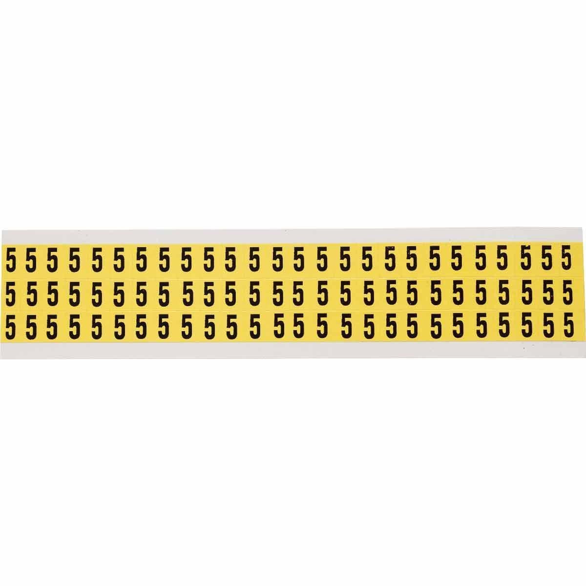 BRADY Brady 3410-5 Repositionable Vinyl 0.375 in Number Label (5 Card of 78 Labels)