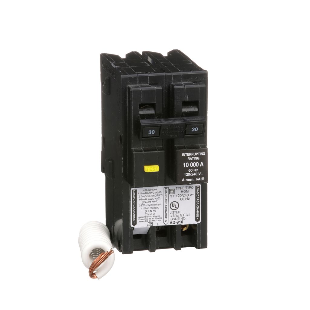 Square D HOM230GFI Miniature Circuit Breaker 30 Amp 120/240V