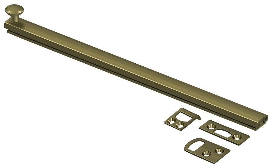 DELTANA Deltana 12SBCS5 Surface Bolt 12 in Concealed Screw Antique Brass