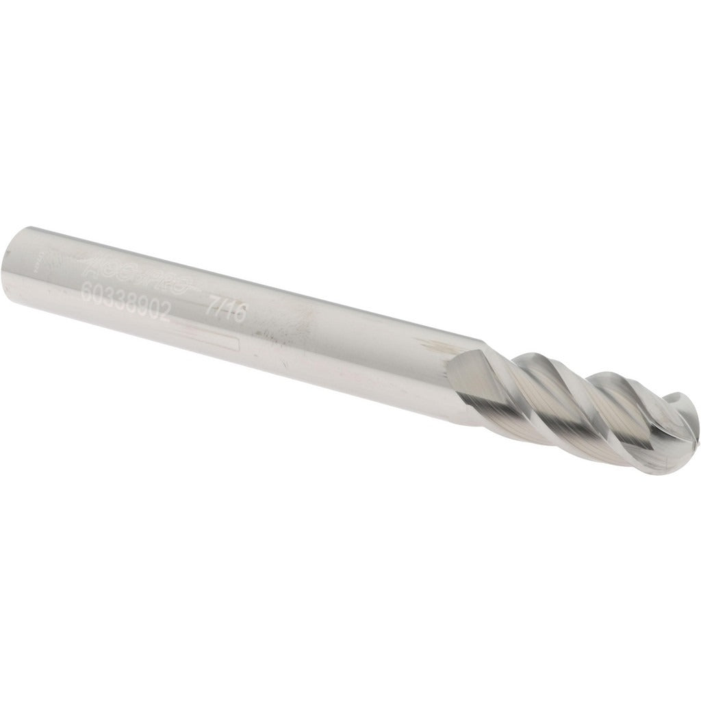ACCUPRO Accupro 12184940 Ball End Mill 0.4375 in 4 Flute Carbide