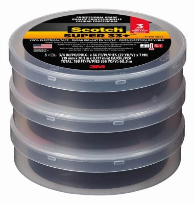 3M 3M 6132-BA-3PK-6 Scotch Vinyl Electrical Tape Super 33+ (3 Pack)