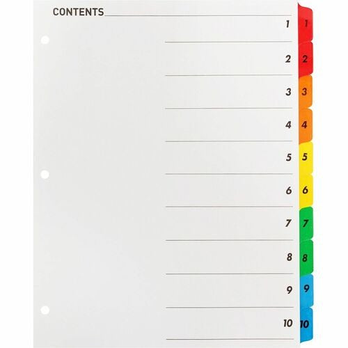 BUSINESS SOURCE Business Source BSN21902 Index Dividers 10 Tab Letter
