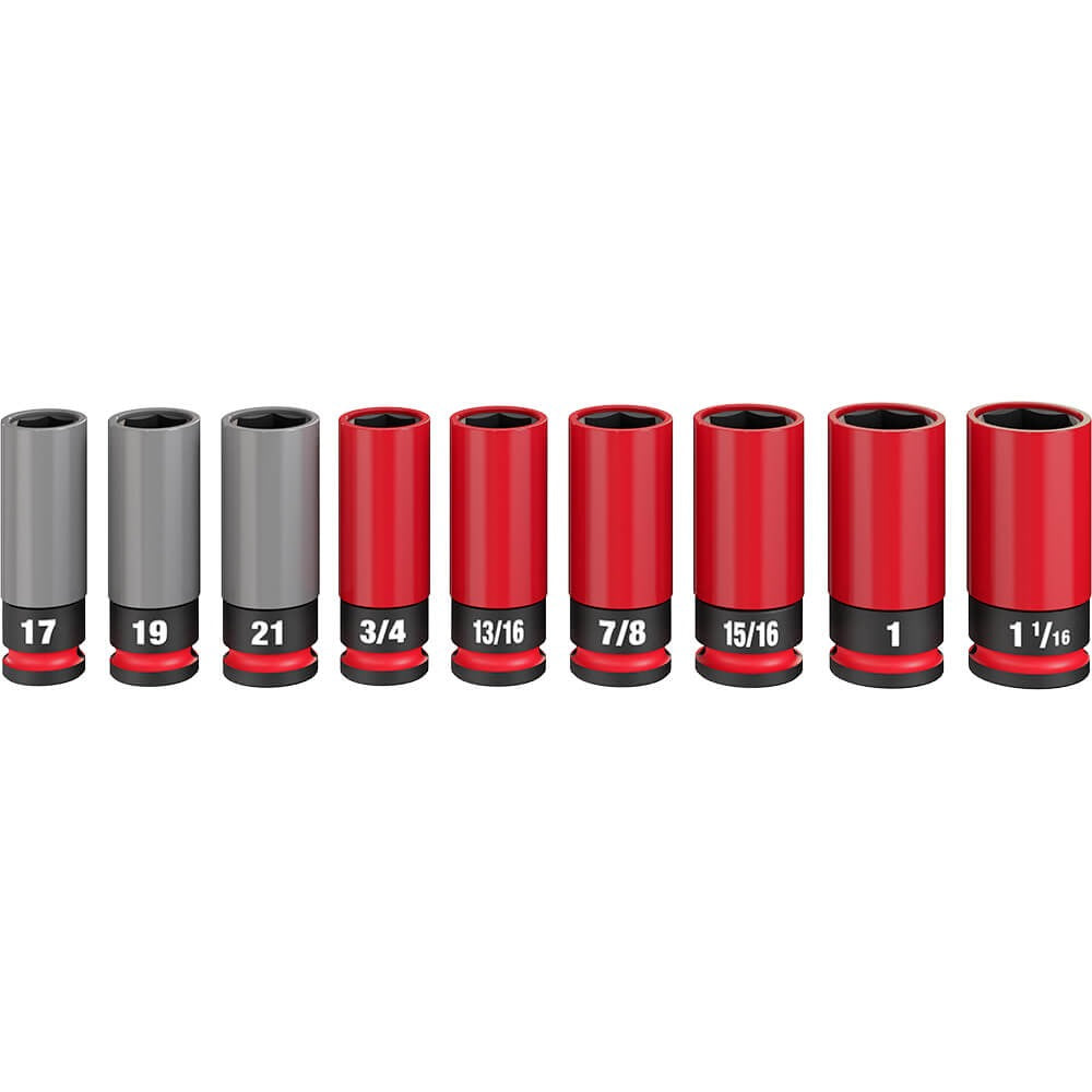 MILWAUKEE Milwaukee 49-66-7832 Shockwave Impact Duty 1/2 Drive 9 Piece Lug Nut Wheel Socket Set